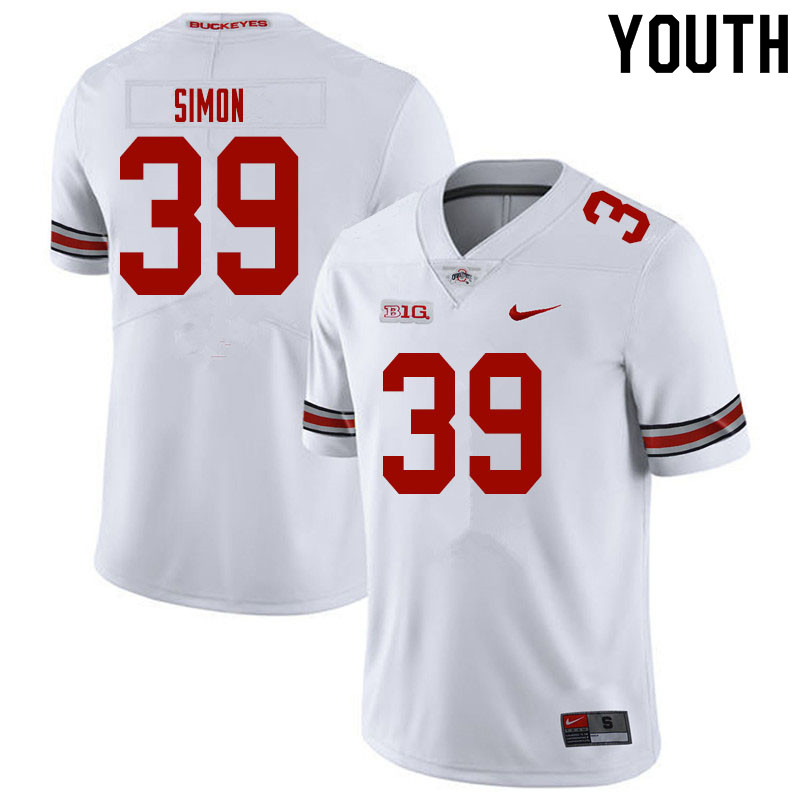 Ohio State Buckeyes Cody Simon Youth #39 White Authentic Stitched College Football Jersey